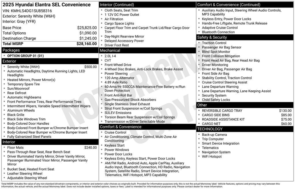 2025 Hyundai Elantra SEL Convenience