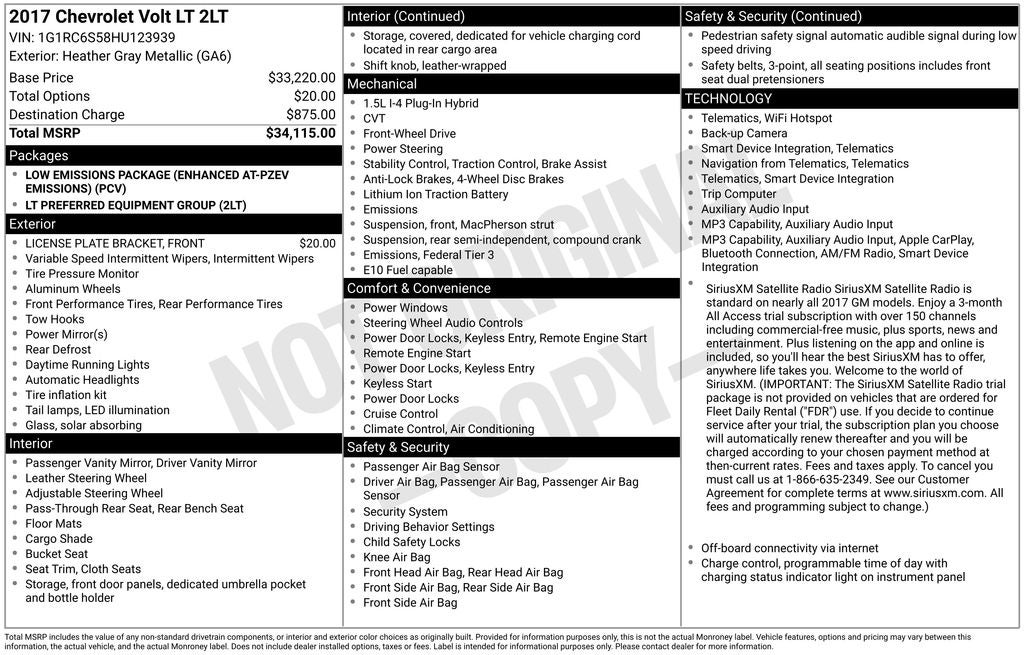 2017 Chevrolet Volt LT