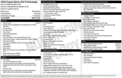 2024 Toyota Sienna XLE 8 Passenger