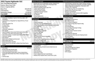 2022 Toyota HIGHLANDER XLE