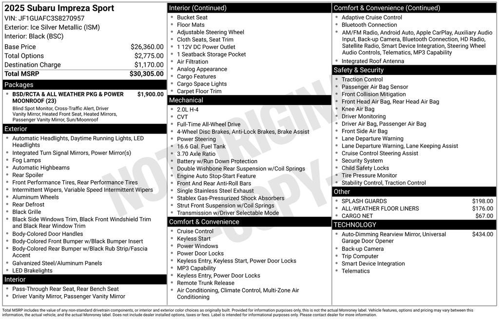 2025 Subaru Impreza Sport