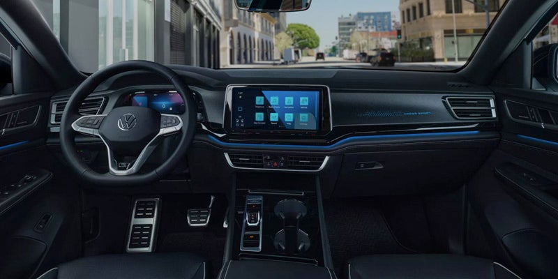 2026 Volkswagen Atlas Cross Sport interior with digital cockpit and touchscreen display
