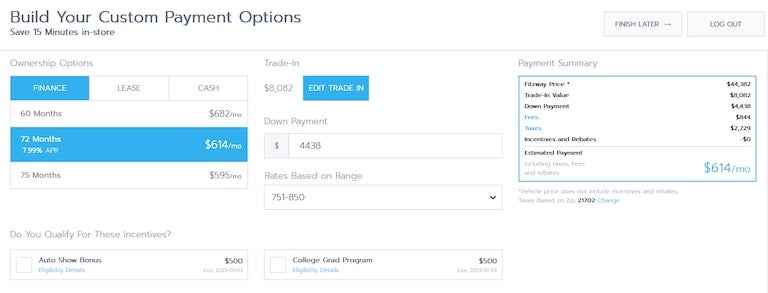 build custom payment page screenshot